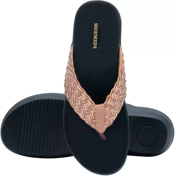 Black- Brown, Women Flat Sandal